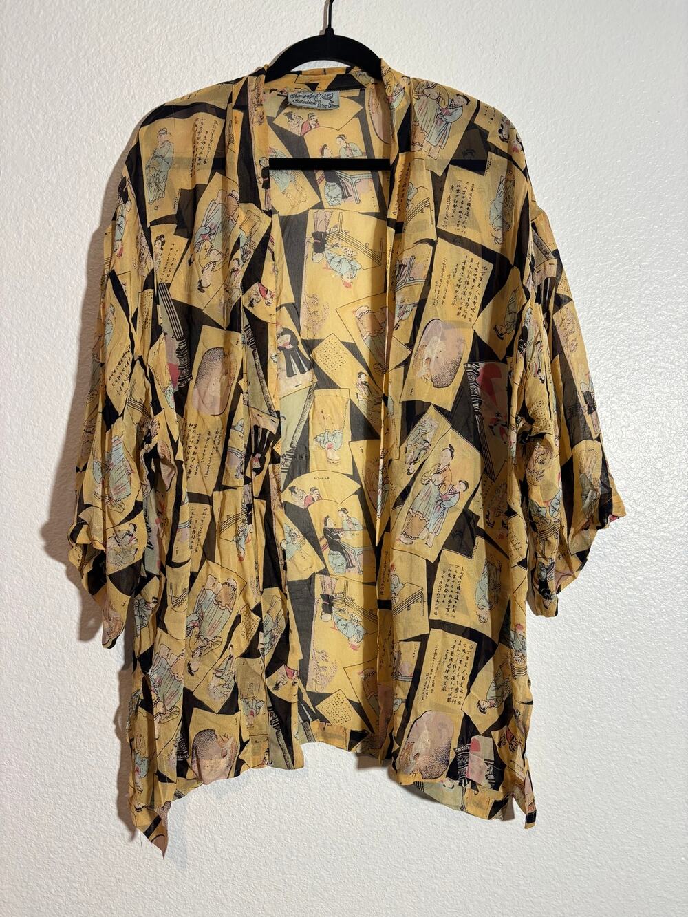 Champagne Collection by All That Glitters Asian-Inspired Kimono Cardigan Yellow